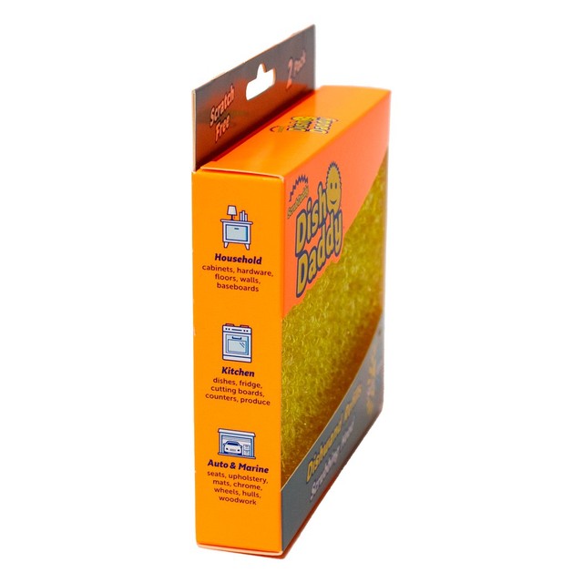Scrub Daddy dishwand refill head yellow 2 pack (British brand)