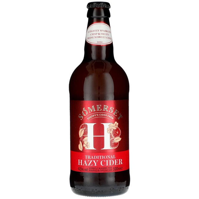 M&S Somerset Traditional Hazy Cider 500ml, imported from the UK