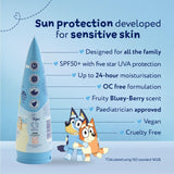 Childs Farm Bluey SPF50+ sun cream, UK version