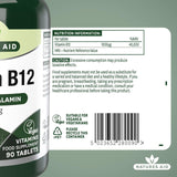Natures Aid Vitamin B12 tablets 1000ug 90 count, imported from the UK