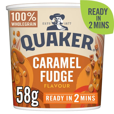 M&S Quaker Heavenly Oats Caramel Fudge Porridge Cereal Pot 58g- Buy online at McGrocer