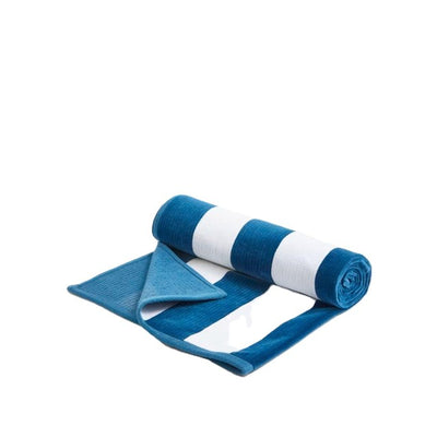 M&S M&S Pure Cotton Striped Sand Resistant Beach Towel Navy One Size- Buy online at McGrocer