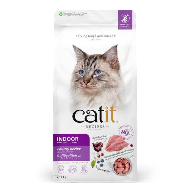 Catit Indoor Poultry dry cat food 2kg - British product