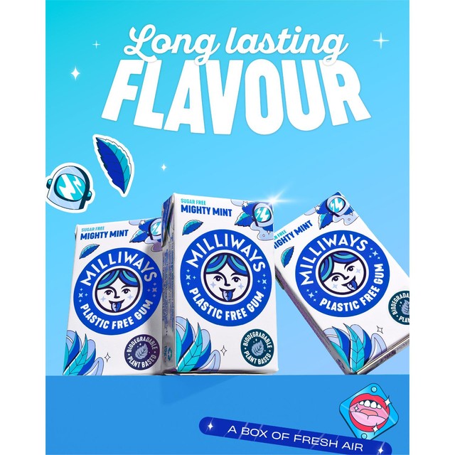 Milliways Mighty Mint chewing gum 19g, imported from the UK