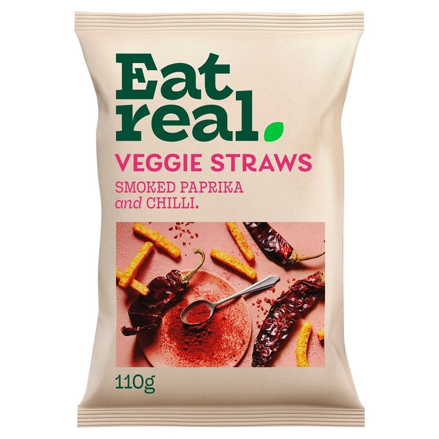 Eat Real Smoked Paprika & Chilli Veggie Straws 110g - British product