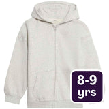 M&S Girls Zip Hoodie Grey Marl 8-9 Years, imported from the UK