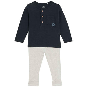 M&S Long Sleeve Jersey Outfit Navy Baby Clothing Set 3-6 Months