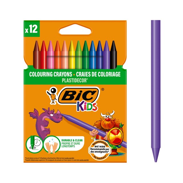 BIC Kids Plastidecor coloring crayons 12 pack - British product