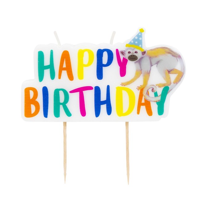 Talking Tables Safari Animal Birthday Candle 10cm (British brand)