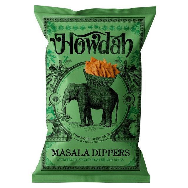 Howdah Masala Dippers Savoury Spiced Flatbread Bites 135g, UK version