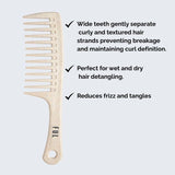 FUL wide tooth comb for curly hair - British product