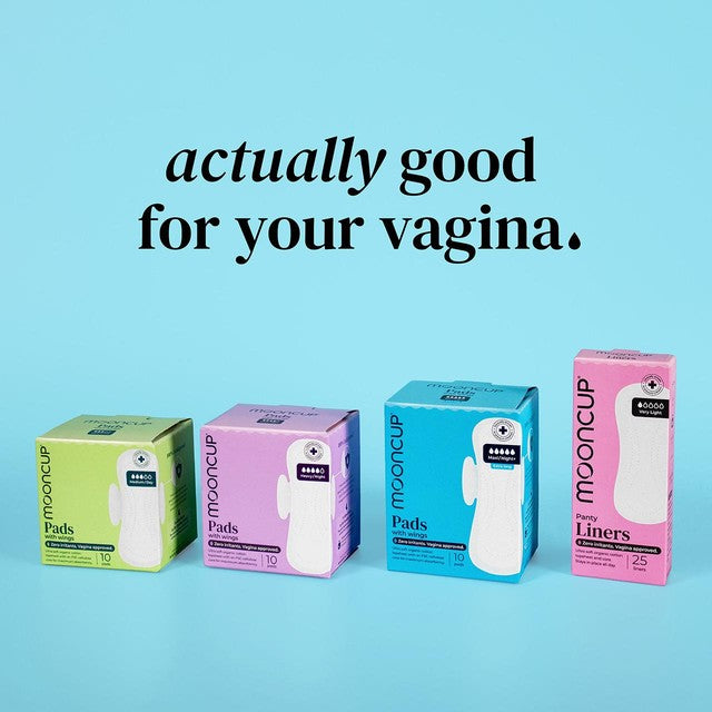 Mooncup Medium Day Pads with Wings 25 Pack, imported from the UK