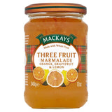 Mackays Three Fruit Marmalade 340g, imported from the UK