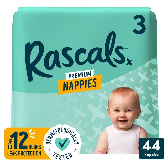 Rascals Premium nappies size 3, imported from the UK