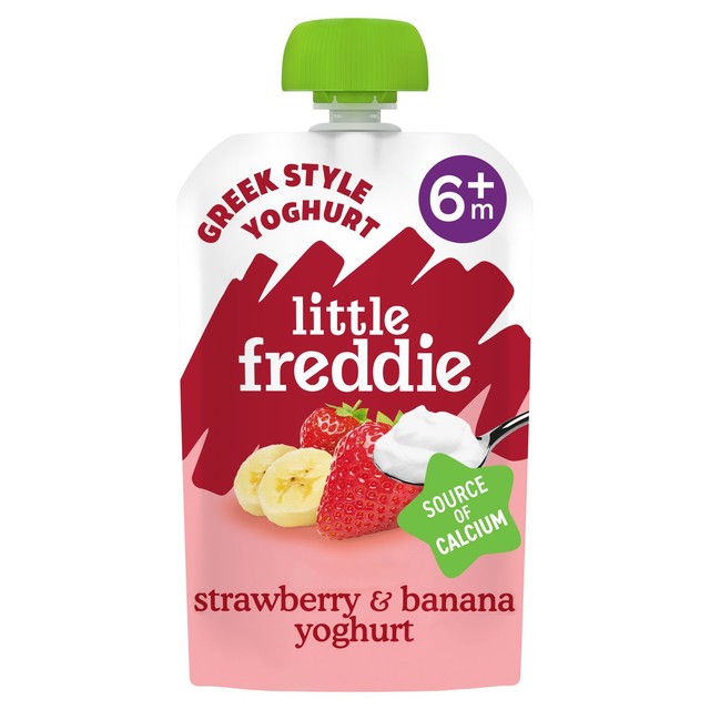 Little Freddie strawberry and banana yoghurt baby food pouch 100g, UK version