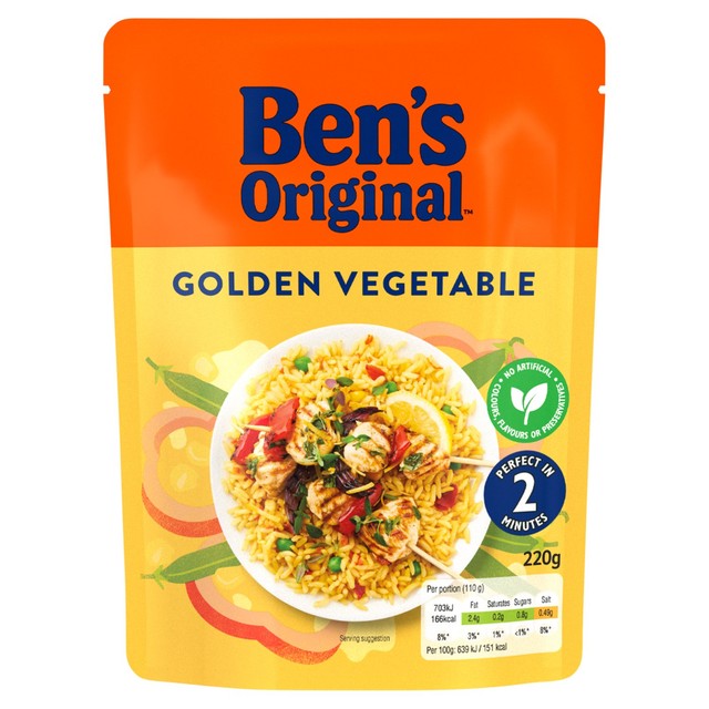 Ben's Original Golden Vegetable Microwave Rice 220g - British product