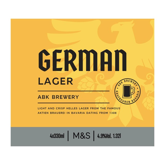 M&S Deutsches Lager 4 x 330ml, importiert aus dem Vereinigten Königreich