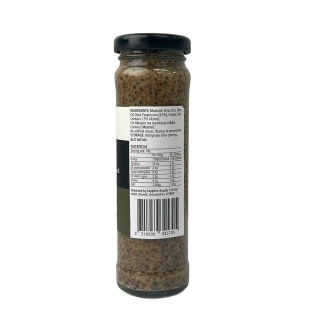 Random Harvest Peppercorn Shiraz Mustard 150g, imported from the UK