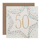 M&S 50th birthday card 15cm x 15cm, imported from the UK