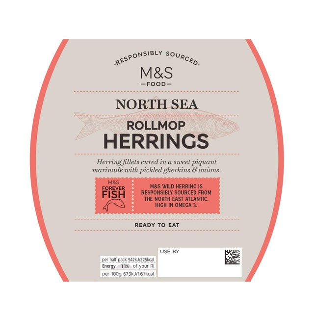 M&S Rollmop Herrings cured in marinade - British product