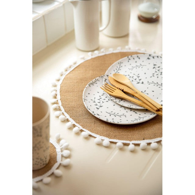 Natural Elements hessian placemats set of four, imported from the UK