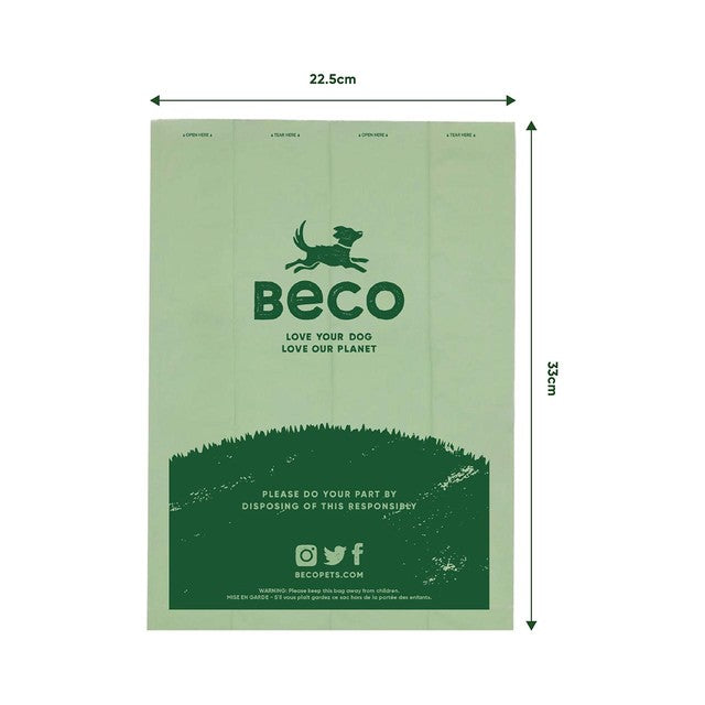 Beco mint scented dog poop bags 60 pack - British product