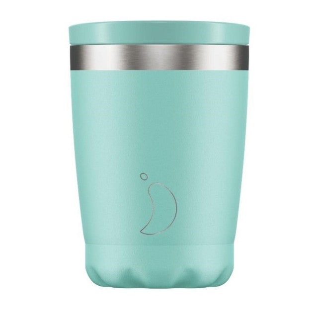 Chilly's Pastel Green Travel Coffee Cup 340ml - British product
