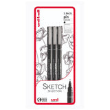 M&S Uni-ball PIN Fineliners Sketch Selection Black Fineliner Pens 3 Pack- Buy online at McGrocer