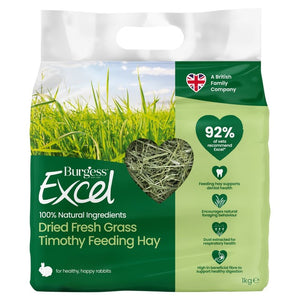 Burgess Excel Feeding Hay Dried Fresh Grass Small Animal Forage 1kg