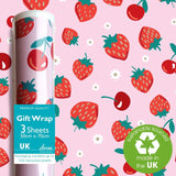 M&S Deva Designs Cherry Berry Gift Wrap Sheets 3 Sheets- Buy online at McGrocer