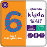 Ocado Kiddo Ultra-Dry Nappies Size 6 13-18kg, imported from the UK