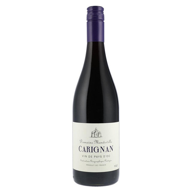 M&S Domaine Mandeville Carignan red wine bottle (British brand)