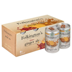 Folkingtons tørr ingefærøl musserende drikk 8 x 150 ml