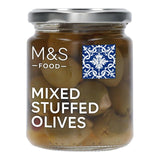 M&S Mixed Stuffed Olives 240g, imported from the UK