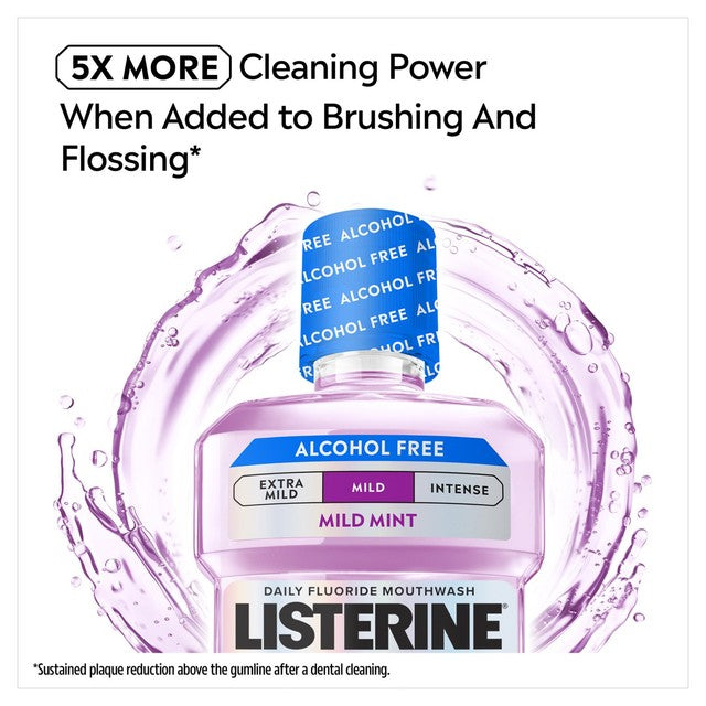 Listerine Mild Mint Alcohol Free Mouthwash 500ml, UK version