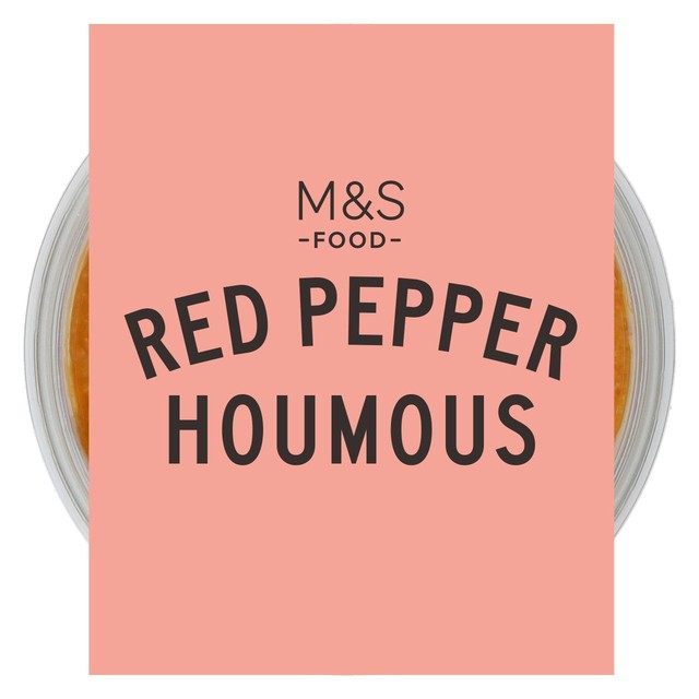 M&S Roasted Red Pepper Houmous 200g, imported from the UK