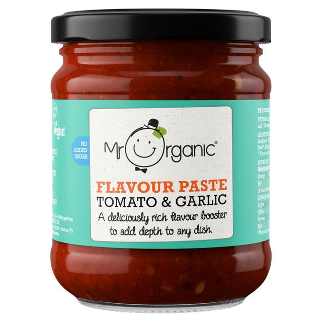 Mr Organic tomato and garlic puree 200g, imported from the UK
