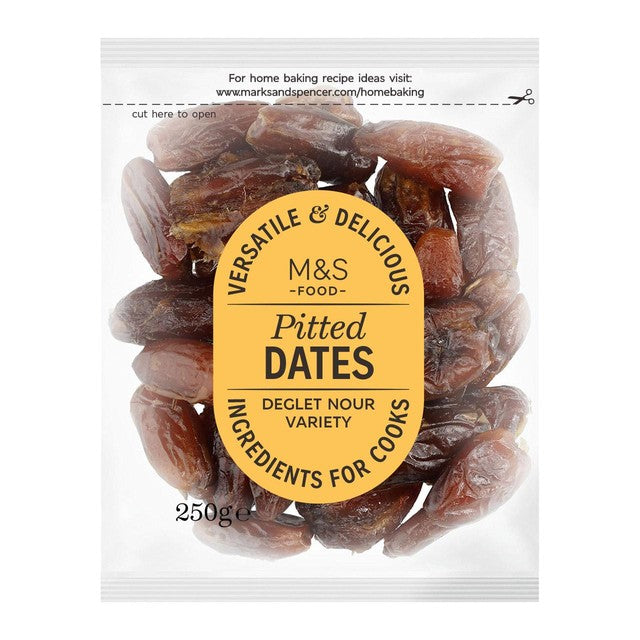 M&S Pitted Deglet Nour Dates 250g, imported from the UK
