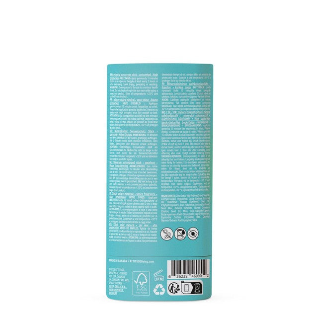 Attitude Sunly unscented sunscreen stick 60g - British product