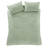 Catherine Lansfield Seersucker Sage Super King Duvet Set - British product
