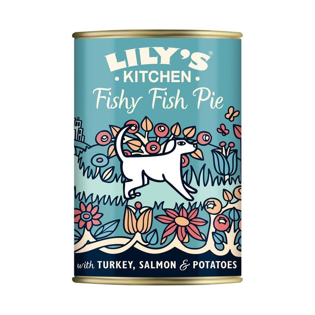 Lily's Kitchen Fishy Fish Pie with Peas wet dog food 400g, UK version