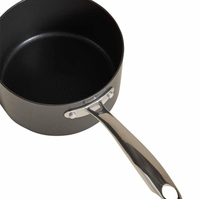 M&S non-stick saucepan 18cm aluminium, imported from the UK