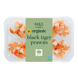 Langostinos tigre negros orgánicos M&S, cocidos y pelados, 150 g