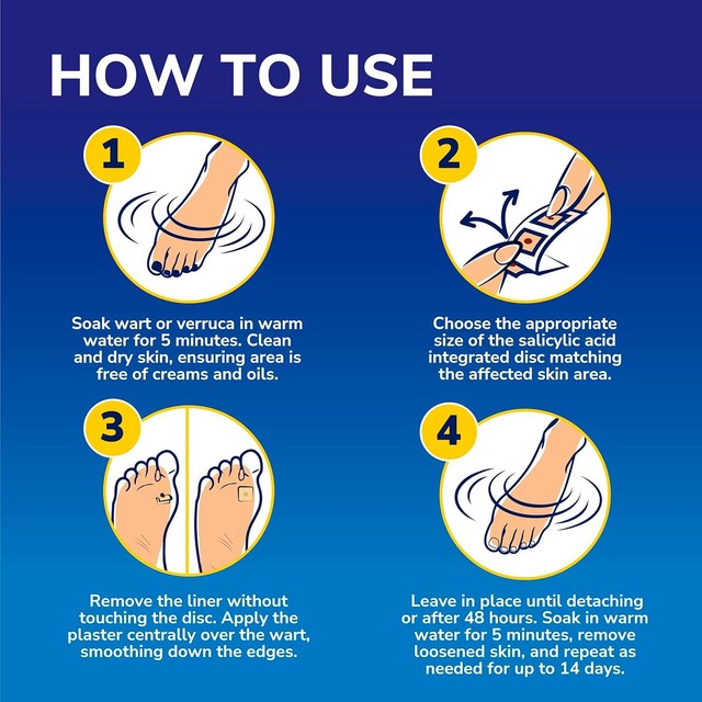 Scholl wart and verruca plaster medicated pads (British brand)