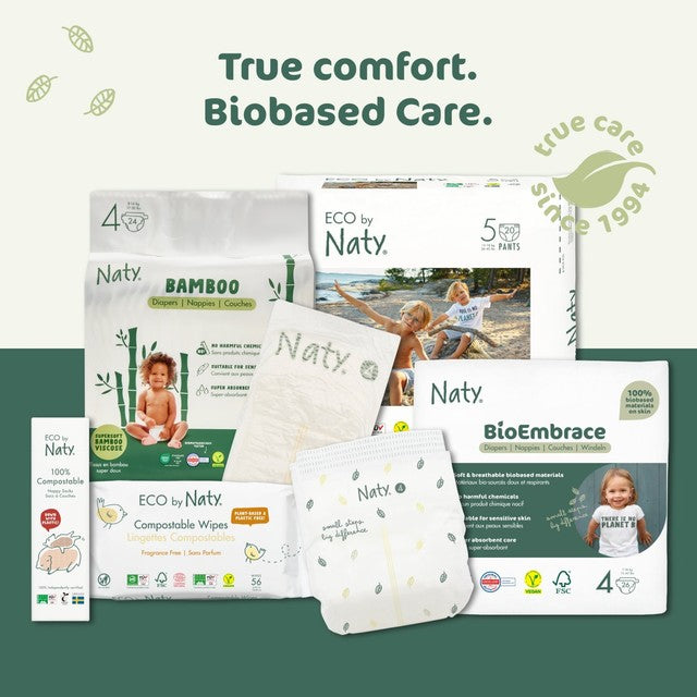 Naty biodegradable nappy bags 50 pack, imported from the UK