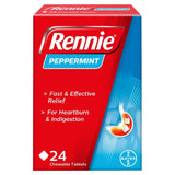 M&S Rennie Peppermint Heartburn & Indigestion Relief Tablets 24 Tablets- Buy online at McGrocer