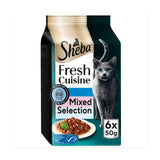 M&S Sheba Fresh Cuisine Taste of Tokyo MSC Fish Collection Cat Food Pouches 6 x 50g- Buy online at McGrocer