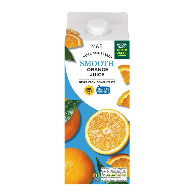 M&S smooth orange juice carton, UK version