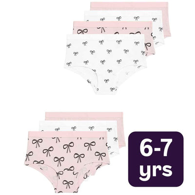 M&S Mädchen Baumwoll-Stretch-Shorts mit Schleife, Pink Mix, Mädchen-Shorts, 6-7 Jahre
