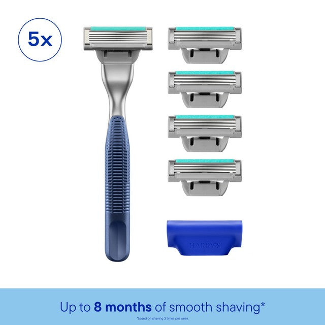 Harry's Plus Razor with 5 blades tide set, imported from the UK